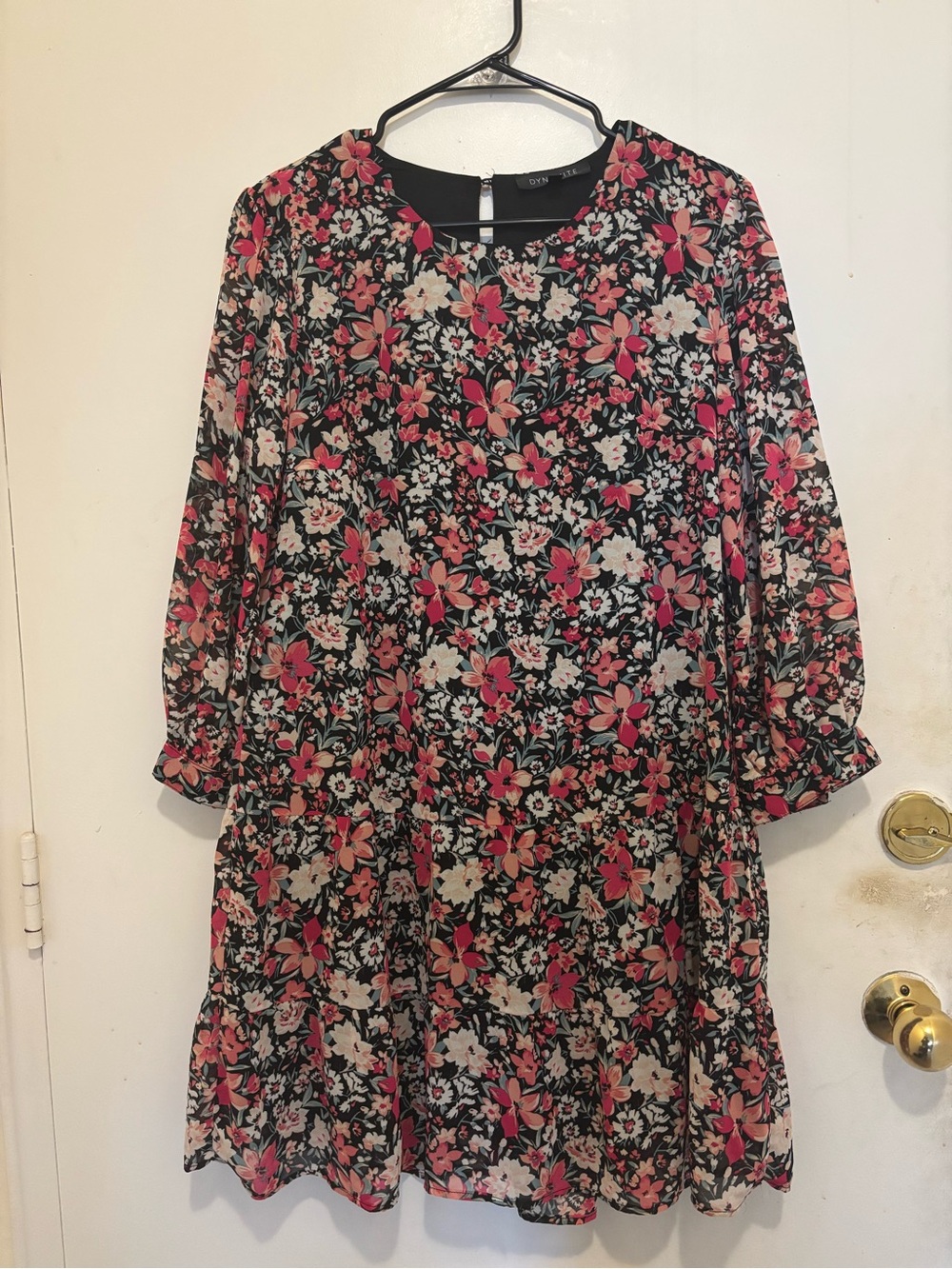 Dynamite Floral Chiffon Shift Dress Size Large
